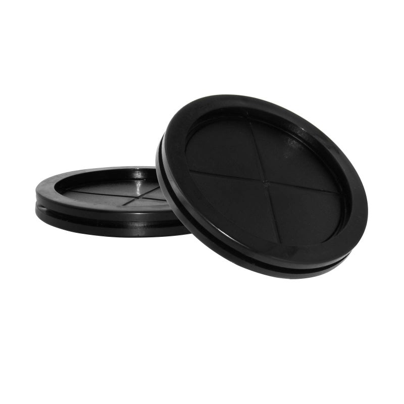 Flyshop Black 100mm 4" Rubber Plug, 90mm 3-9/16" ID, Hole Plug Synthetic Rubber Grommets Wire Protection, Round, Double-Sided, 4-Pack (Size 90mm x 100mm) - Image 1